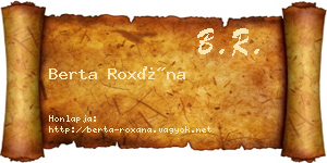 Berta Roxána névjegykártya
