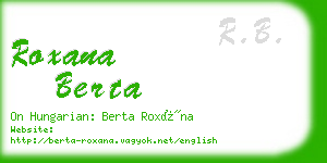 roxana berta business card